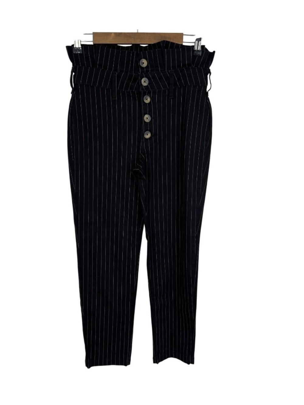 Free People Montella Pinstripe Crop Skinny Pants Women's Going Out Evening Sz 4